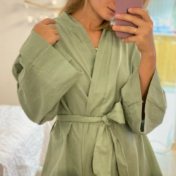 V-Neck Kimono Cardigan Mini Dress - Picture 2 of 7